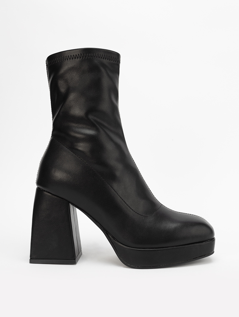 Bottines moulantes talon